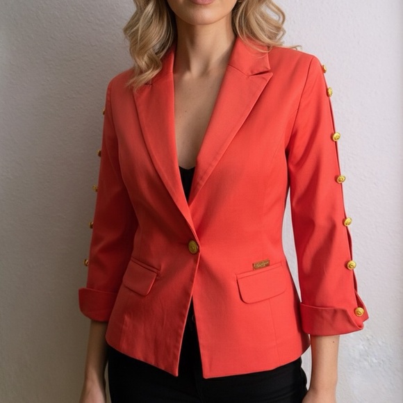 NWOT Single-Breasted Blazer 3/4 Sleeves Notched Lapel One Button Closure Lined - Picture 14 of 16